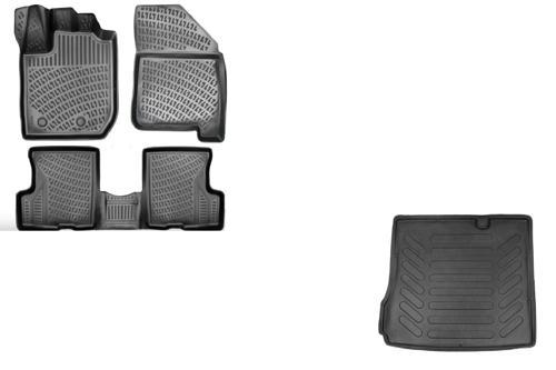 Dacia Duster 4x2 2018 - 2022 yılları arası Uyumlu 3D Paspas + Bagaj Havuzu