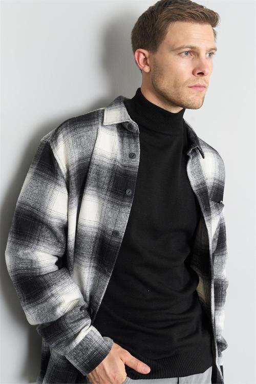 Çetinkaya Mentality 3178 Erkek Siyah Balıkçı Yaka Triko