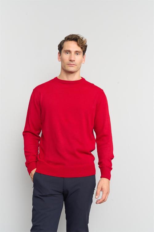 Çetinkaya Mentality 3175 Bisiklet Yaka Triko Basic Koyu Kırmızı