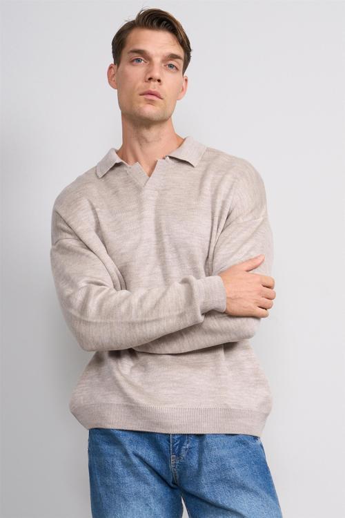 Çetinkaya Mentality 5269 Erkek Polo Yaka 2/35 Akrilik Triko Vizonmelanj