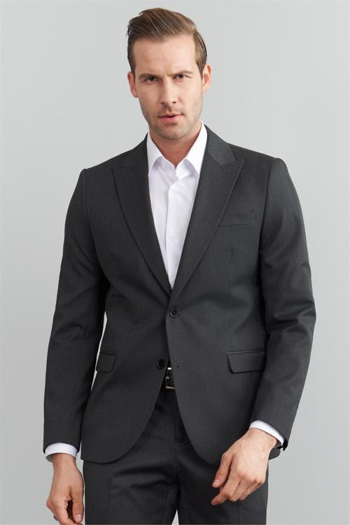 Çetinkaya Mentality 3118 Füme Yunter Loco Slim Fit Takım Elbise