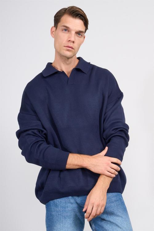 Çetinkaya Mentality 5269 Erkek Polo Yaka 2/35 Akrilik Triko Lacivert
