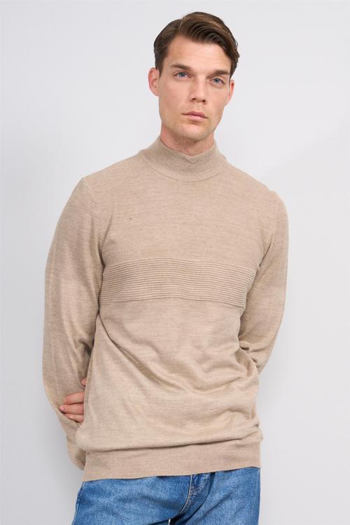 Çetinkaya Mentality 5285 Yarım Balıkçı 1/18 Akrilik Triko Bej