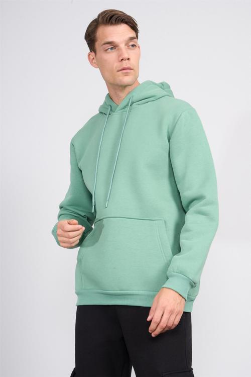 Çetinkaya Mentality 3035 3 İp Kapşonlu Yeşil Sweatshirt