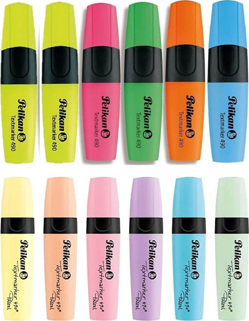 490 Fosforlu Kalem 12'Li Neon Pastel Renkler