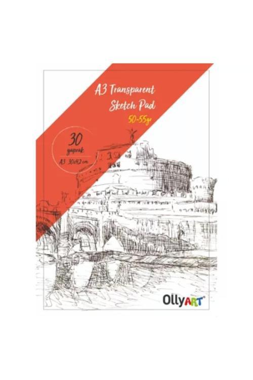 Olly Art Spiralli Aydınger Eskiz Blok A3 30 Yaprak 50 - 55 Gr