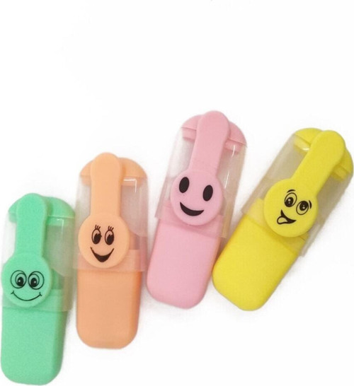 Gülen Yüz Mini Pastel 4' Lü Fosforlu Kalem F.K