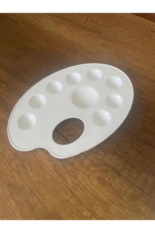 Resim Paleti Beyaz 9 Gözlü Plastik Palet