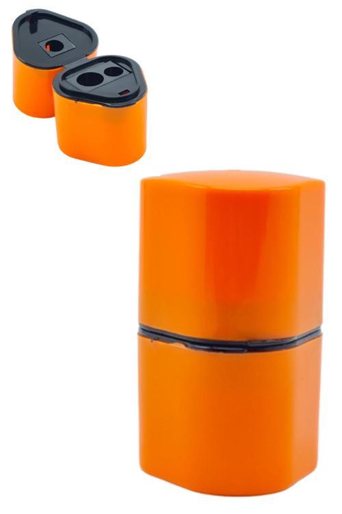 3 Lü Lüx Kalemtıraş Hazneli Kalemtıraş Tahta Kalem Açacağı Turuncu