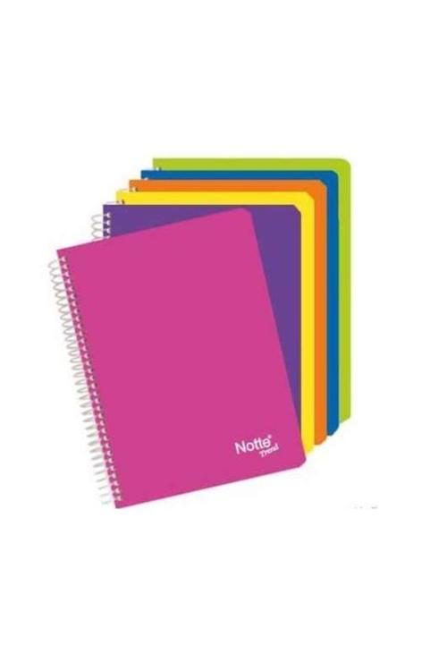 A-4 Spiralli Defter Plastik Kapak Helezon Çizgili 72 Yaprak 72/1 Dfn-2817 12 Li (1 Paket 12 Adet)