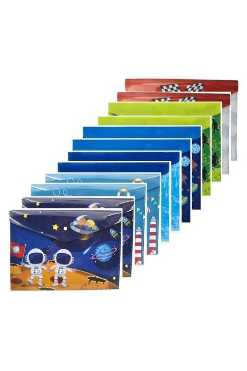 A4 Baskılı Çıtçıtlı Dosya Erkek Desenler 12 Adet (3105E)