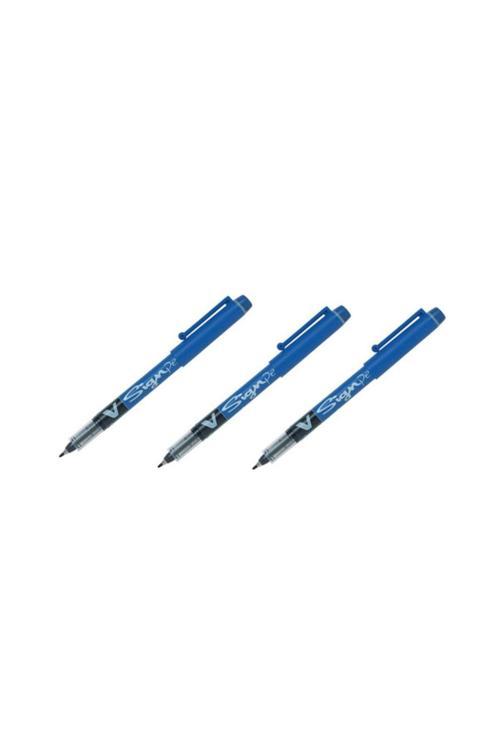 V-Signpen Keçe Uçlu Mavi 3 Adet