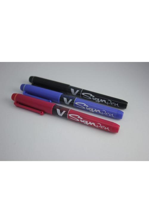 Pılot V-Sıgnpen Imza Kalemi Mavi-Siyah-Kırmızı