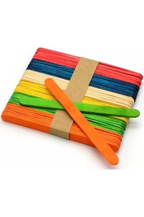 Dil Çubuğu Renkli Dondurma Çubuğu 50'Li