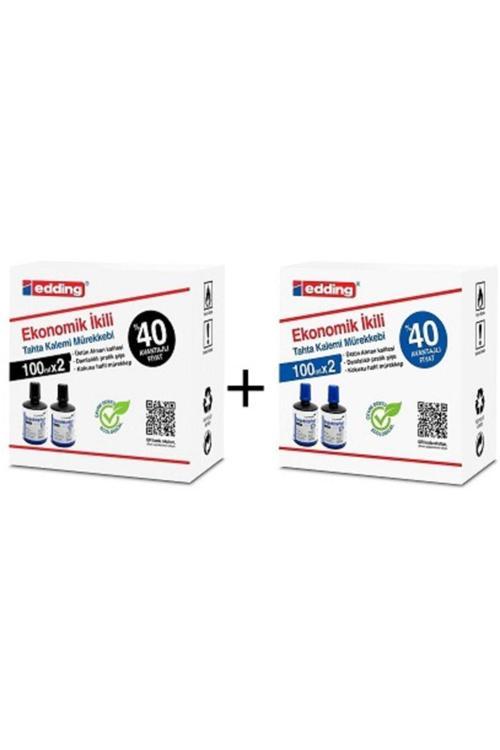 Tahta Kalemi Mürekkebi 100 Ml 2 Adet Siyah + 2 Adet Mavi Tkm