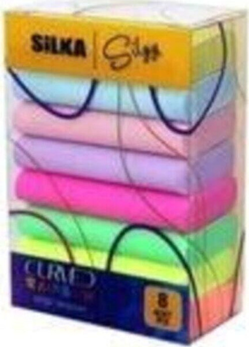 Curved Rainbow Pastel Silgi 8'Li Sınav Silgisi Renkli