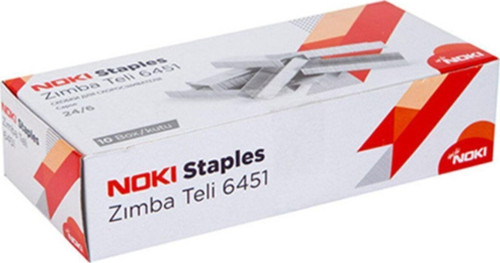 10 Lu Paket Zımba Teli No: 24/6 (Büyük- Ofis Tipi Zımba Makinası İçin.) Gümüş Renk