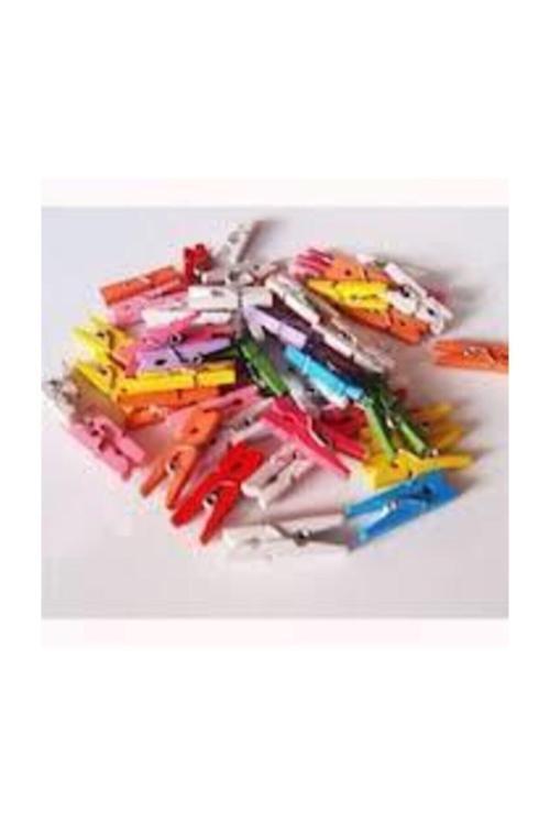 Kids Ahşap Mandal Büyük Renkli 25'Li Kk166