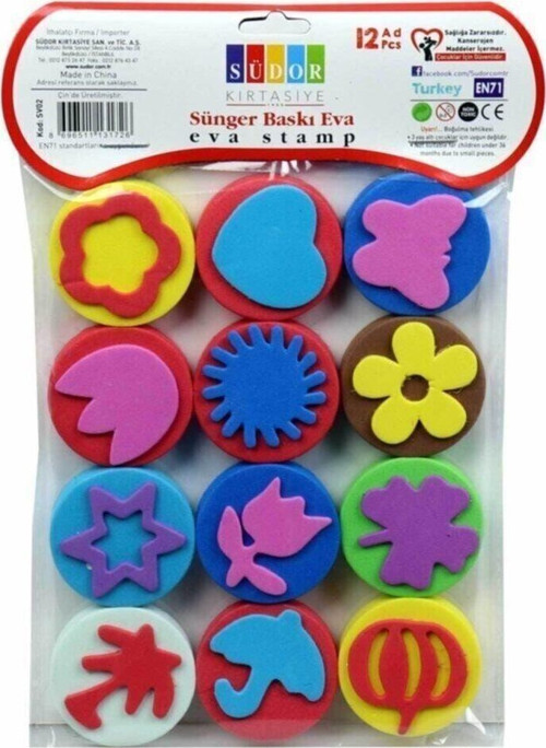 Mucizeoyuncaklar Sünger Baskı Eva 12 Li Sünger Baskı Eva