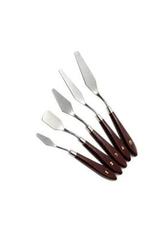 Metal Spatula Seti Spatul Akrilik Yağlı Boya Hobi Çalışmalar 5 Li