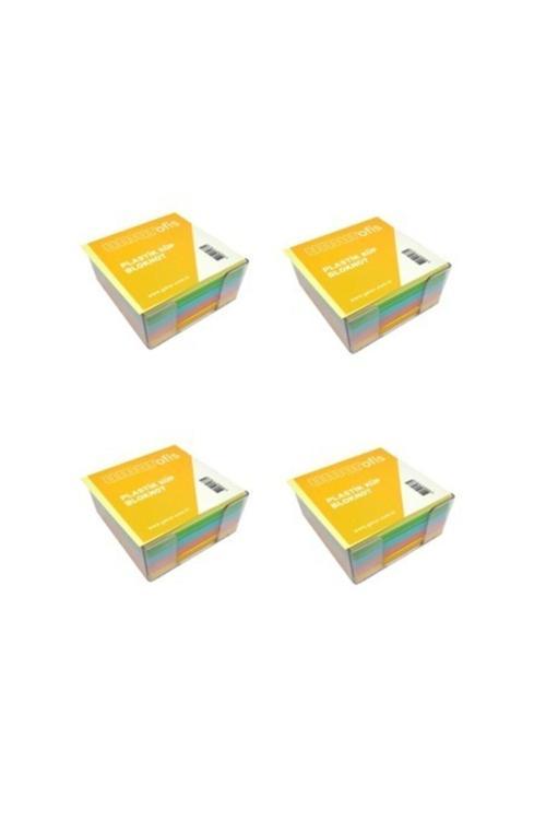 Plastik Kutulu Renkli Küp Blok 8.5X8.5Cm 4 Adet Kx