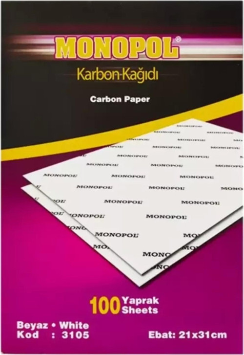 Karbon Kağıdı 100 Lü A4 Beyaz 3105 - 100'Lü Paket