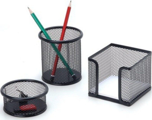 Siyah Tel 3 Lü Masaüstü Organizer