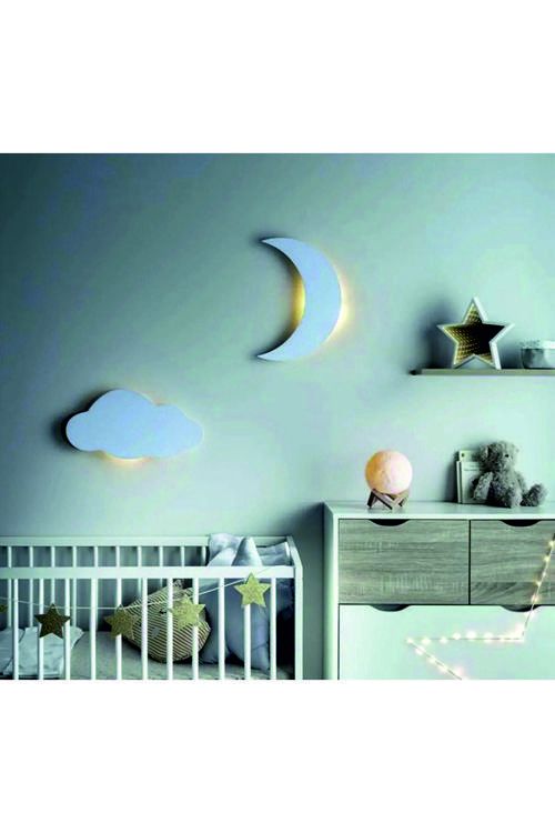 Çocuk-Bebek Odası "Dekoratif Bulut Ve Ay Led Aydınlatma Seti1"