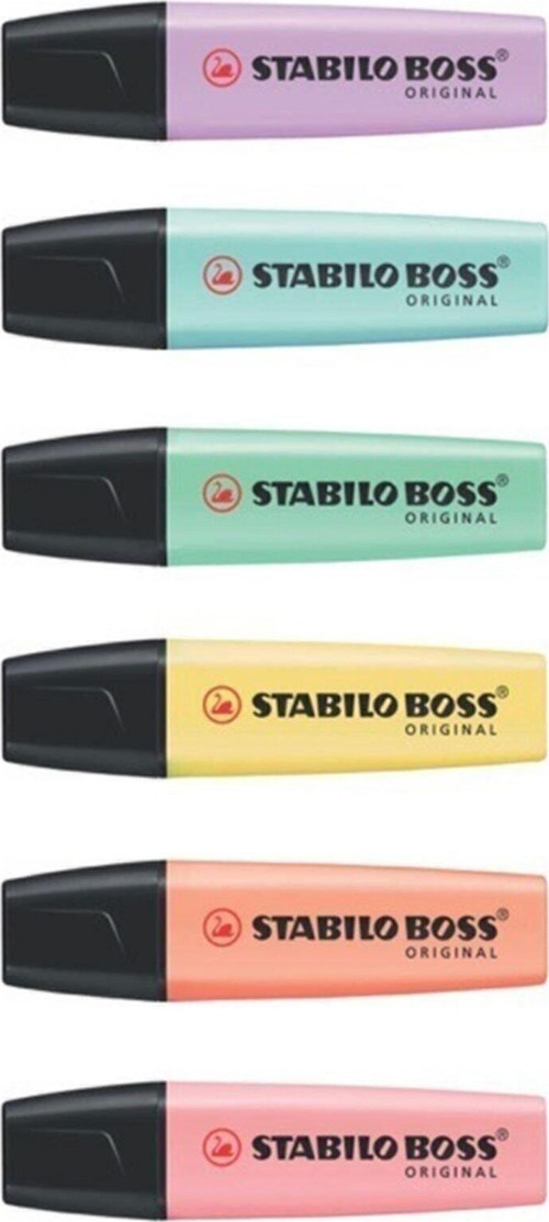 6 Adet Boss Pastel Fosforlu Kalem Stokdaki Renk Durumuna Göre Gönderim Yapılıyor