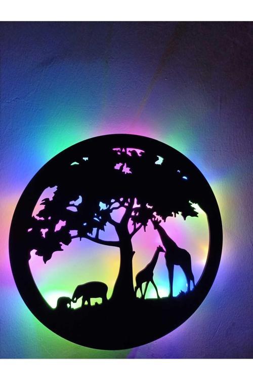 Led Işıklı Zürefa Dekorlu Gece Lambası