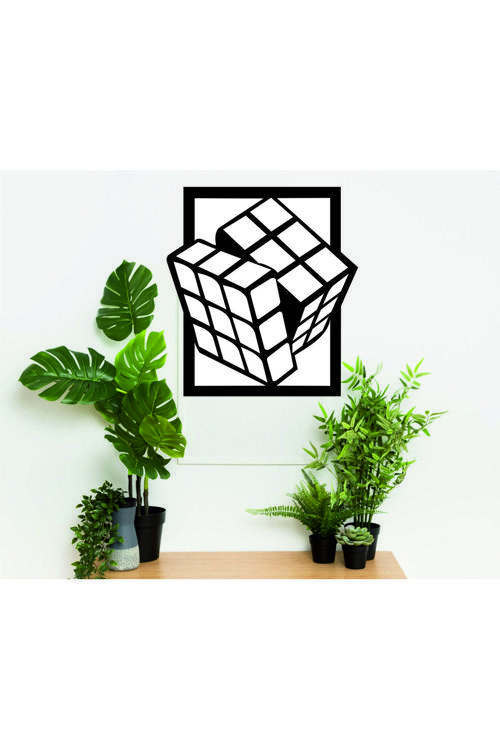 3D Küp Dekoratif Ahşap Tablo