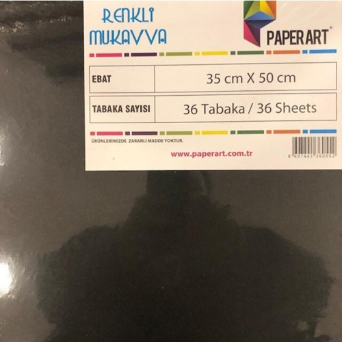 Renkli Mukavva 35X50 Cm Siyah 1,0 Mm 36 Lı (1 Paket 36 Adet)