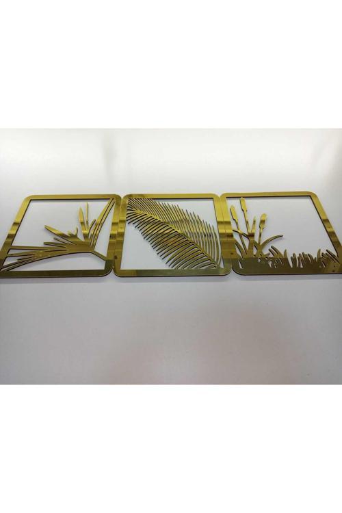 3'Lü Gold Altın Dekoratif Pleksi Sazlık Seti