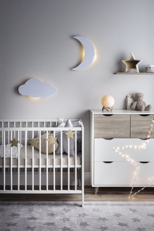 Ay Bulut Gece Lambası Çocuk Odası Bebek Odası Dekoratif Led Aydınlatma 40 Cm 30 Cm