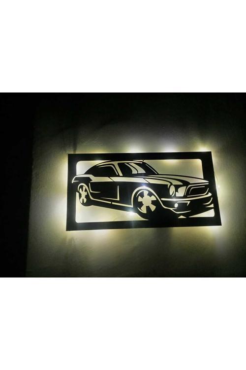 Peri Ledli Klasik Araba Bebek-Çocuk Ve Genç Odası Dekoratif Ahşap Gece Lambası