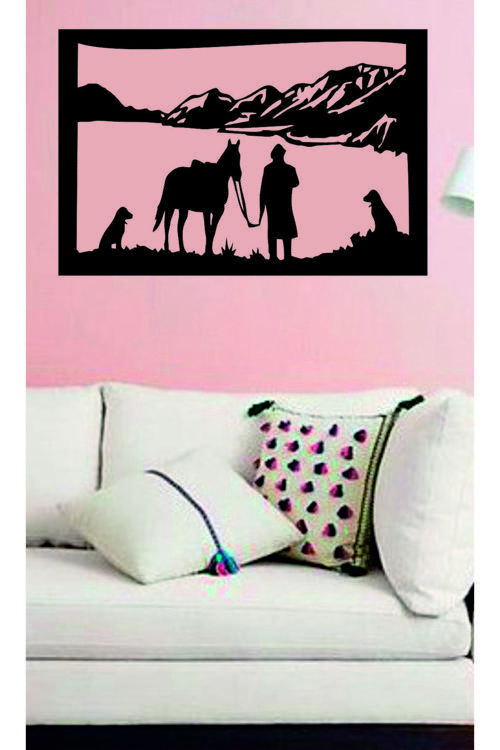 Yalnız Kovboy Dekoratif Ahşap Duvar Dekoru