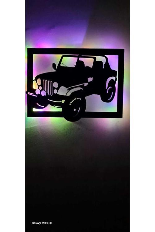 Peri Ledli Klasik Araba3 Bebek-Çocuk Ve Genç Odası Dekoratif Ahşap Gece Lambası