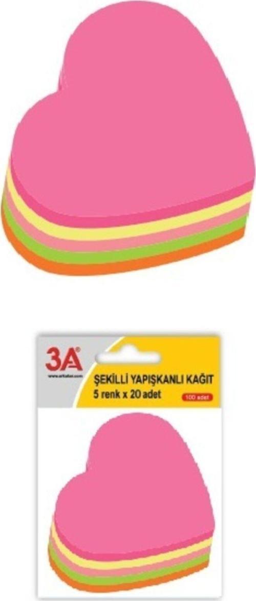 Kalpli Post It, Renkli Yapışkanlı Not Kağıdı