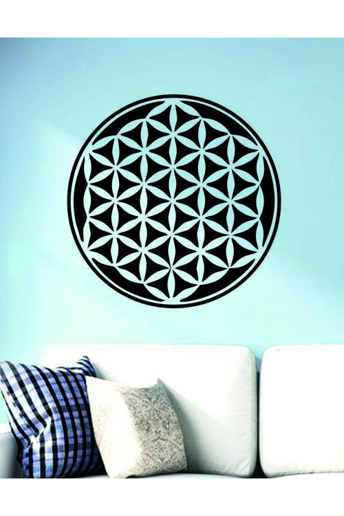 Yuvarlak Hayat Çiçeği Dekoratif Ahşap Tablo