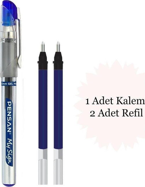 My Sign 1.0 Imza Kalemi 1 Adet Ve My Sign Imza Kalemi Refili Mavi 2 Adet