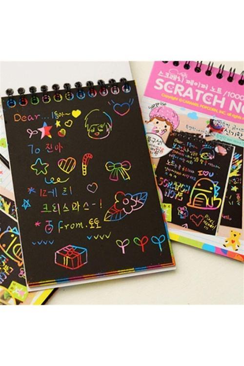 Sihirli Siyah Defter A6 - Küçük Kazıma Defteri