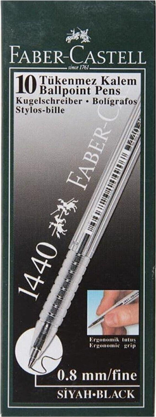 1440 0.8 Mm Siyah Tükenmez Kalem 10 Lu Paket