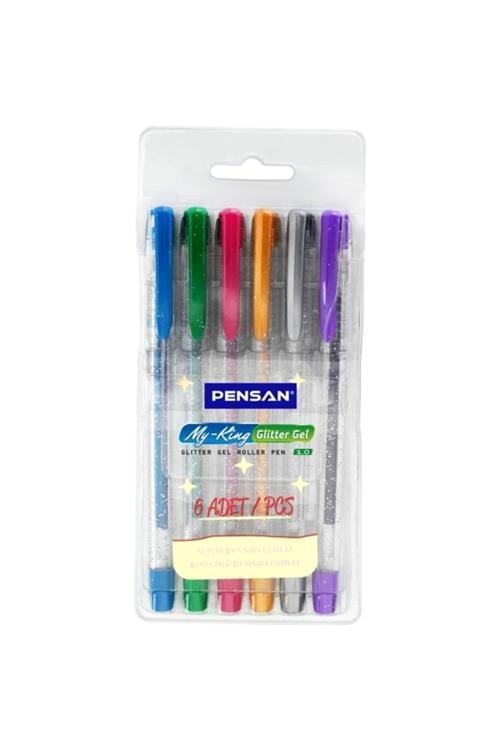 Tükenmez Kalem My-King Jel Simli 6 Renk