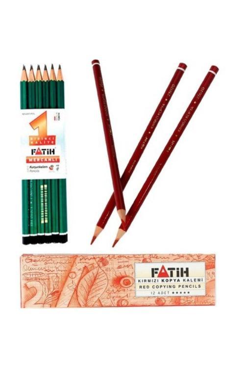 Mercanlı Kurşun 12'Li Kırmızı Kopya Kalemi 12'Li B.S