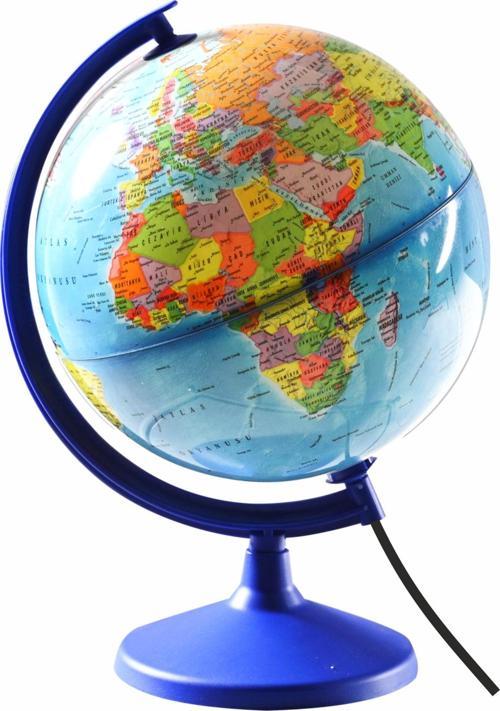 Işıklı Siyasi Dünya Küre ( Yerküre ) 26 Cm - Yazılıp Silinebilir Parlak Yüzey