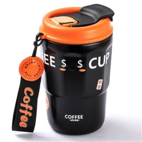 Okadı Pratik SiyahPaslanmaz Çelik Termos Bardak 380ml