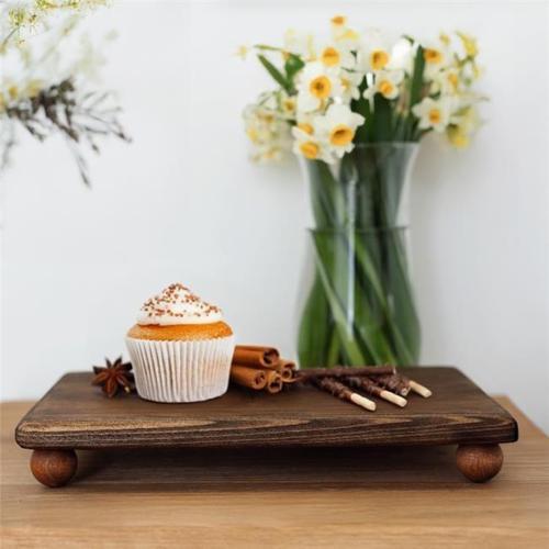 Ahşap 30X20 cm Ayaklı Sunum Tabağı