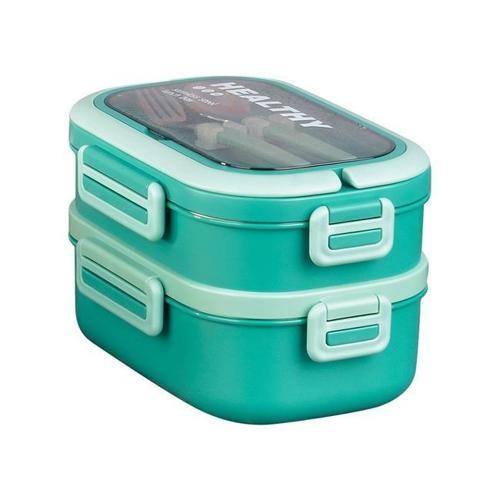 1650ml İki Katlı 4 Bölmeli Çelik Yemek Kabı