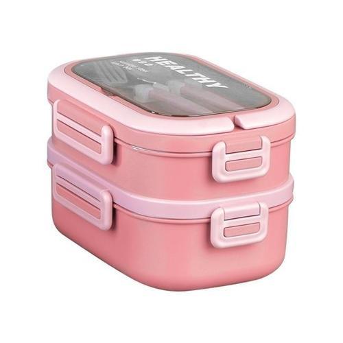 1650ml İki Katlı 4 Bölmeli Çelik Yemek Kabı