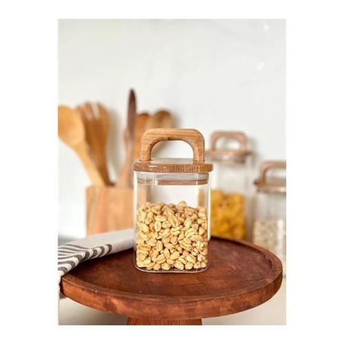 Akasya Kare Cam Kavanoz